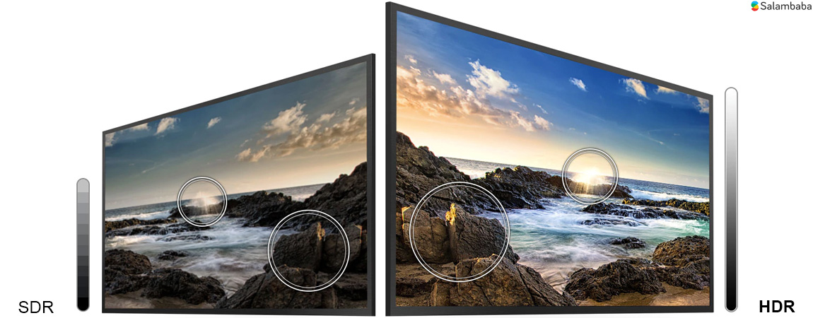 رنگ های جذاب با فرمت استاندارد hdr در تلویزیون سامسونگ tu8072